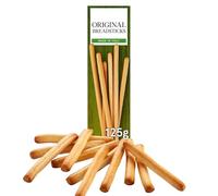 Original Breadsticks 125g Pack - Crunchy Baked Dough Sticks for Hummus and Dips - Classic Savory Snack for Kids & Adults - Vegetarian Friendly - Authentic Italian Recipe Style