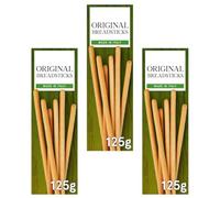 Original Breadsticks 125g X 3 Pack, Crunchy Baked Dough Sticks for Hummus and Dips,Classic Savory Snack for Kids & Adults,Vegetarian Friendly,Authentic Italian Recipe Style