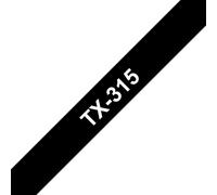 Original Brother P-Touch TX315 6mm Gloss Tape - White on Black