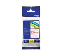 Original Brother P-Touch TZE252 24mm Gloss Tape - Red on White