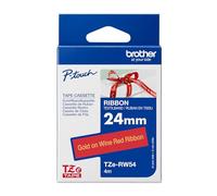 Brother Supplies Genuine Brother TZe-RW54 Ribbon Tape Cassette Gold on Wine Red,