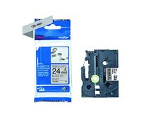 Original Brother Textiles TZe-R951 Label Tape Black on Silver Width 24 mm Length 4 m for Brother P-Touch H200, H100LB/R, H105, E100/VP, D200/BW/VP, D210/VP, Cube, Cube Plus)