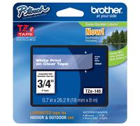 Original Brother TZe-145 White on Clear 18mm P-Touch Labelling Tape