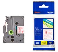 Original Brother TZe-222 Red On White 9mm Laminated P-Touch Labelling Tape