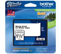 Original Brother TZe-261 Black On White 36mm Laminated P-Touch Labelling Tape