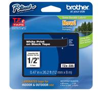 Original Brother TZe-335 White on Black 12mm P-Touch Labelling Tape