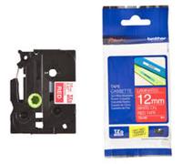 Original Brother P-Touch TZE435 12mm Gloss Tape - White on Red
