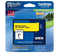 Original Brother TZe-651 Black on Yellow 24mm P-Touch Labelling Tape