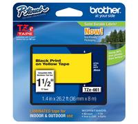 Genuine Brother P-Touch Tape - BLACK ON YELLOW LAM TZe-661 / 36mm x 8m (INC VAT)
