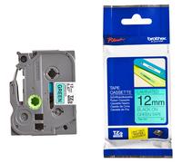 Original Brother P-Touch TZE731 12mm Gloss Tape - Black on Green