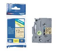 Original Brother TZe-MPGG31 Black on Gold 12mm Laminated P-Touch Labelling Tape