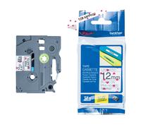 Original Brother TZe-MPPH31 Black on Pink Hearts 12mm Labelling Tape Cassette