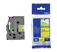 Original Brother TZe-S651 Black on Yellow 24mm Laminated P-Touch Labelling Tape