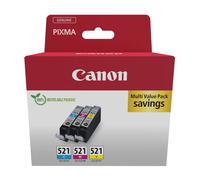 Original Canon CLI-521 C/M/Y Colour Ink Cartridge Multipack (2934B015)