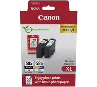 Original Canon PG-585XL & CL-586XL High Capacity Ink Cartridge & Paper Multipack