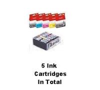 Original Canon PGI-5BK Black and CLI-8 Black, Cyan, Magenta & Yellow Combo Pack. 5 Cartridges in Total. (PC)