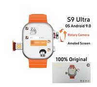 Original CDS9 Ultra Smartwatch Android 9.0 4G Network Sim Card Rotary Camera Amoled Google Play Store Global Version Smart Watch 8GB 128GB Orange Color White