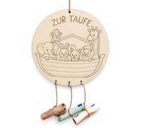 Original Christening Gift, Noah's Ark Wooden Sign for Banknotes.