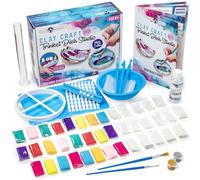 Original Clay Craft DIY Studio - Trinket Dish, Kids Craft Set with 40 Modeling Clays, Tools and Letter Press for Pottery Art Gifts