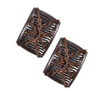 Original Comfy Comb - Double Comb for Fine Thin & Wavy Hair - Easy Ponytail Hairstyles and Long Lasting Updo's (Brown - 2 Medium)