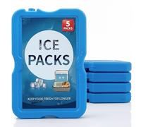 Original Cool Pack - Slim & Long-Lasting Reusable Ice Pack Freezer Blocks for Coolers, Lunch Boxes, Beach, Camping, Fishing - Cooler Accessories for Fresh & Cold Food Storage (5 Pack)