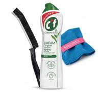 Original Cream Cleaner 500ml Multi Surface Cleaning Bundle with Crevice Brush and Microfibre Cloth for Kitchen Bathroom Grout Tiles Hobs Stainless Steel
