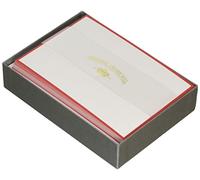 Original Crown Mill Silver Line 10.5 x 15.5 cm Cards Bi-Colour Writing Box Set with C6 Lined Envelopes - Red/White (Pack of 25)
