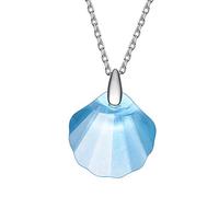 Original Crystals From Blue Shell Pendant Necklace Simple Trendy Collars Real S925 Fine Jewelry For Women Girls Aquamarine