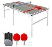 Original Cup EasyPong | Grey Ping Pong Table | 182x91cm | Premium Quality | Easy to Carry | Stable | Ideal for Outdoor & Indoor | 2 Rackets + 4 Balls | Table Tennis | 100% Fun