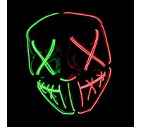 Original Cup The Purge® LED Mask | American Nightmare Red Double Face | Premium Quality | Rigid Plastic | 3 Flashing Modes | LED Mask | Cosplay | Halloween | Neon | 100% Horror | 100% Fun
