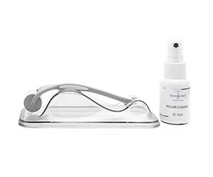 Original Dermaroller + Roller Cleaner - Microneedling Needle Roller with 162 Real Stainless Steel Needles - 0.2 mm Beard Roller and Face Roller for Professional Microneedling at Home - Made in Germany