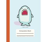 Original Design Kawaii Shark Composition Notebook - Light Blue: Hand Drawn Cute Cover Blank Lined Journal