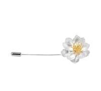 Original Design Retro Lotus Bloom Brooch Chinese Style Fresh Hanfu Suit Accessories Exquisite Light Luxury Silver Jewelry