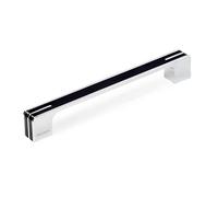 Original Design- White Black Kitchen Drawer Cabinet Handle Silver Modern Wardrobe Cupboard Pull (Chrome (CP)-Black, Hole Center-256mm)