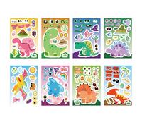Original Dinosaur Paper Sticker Set with 8 Unique Designs for School Projects and Family Bondings Dinosaur Sticker