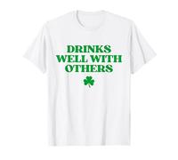 Original Drinks Well with Others Shirt Funny Drinking T-Shirt