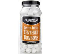 Original Dusted Toffee Centered BonBons Retro Sweets Gift Jar By Berrymans Sweet Shop (Bon Bons) - Classic Sweets, Traditional Taste.