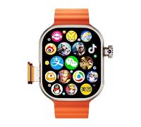 Original DW100 Smart Watch S10 Ultra 3 Smartwatch With 2.29inch Amoled Display GPS WIFI Face Unlock APP Download Sim Card Slot (Silver Orange,8GB 128GB)