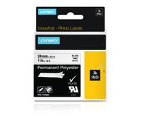 Original Dymo 1734523 Black On White 24mm x 5.5m Industrial Permanent Polyester