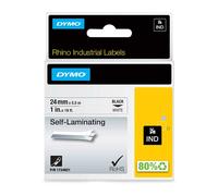 Original Dymo 1734821 Black on White 24mm x 5.5m Industrial Self-Laminating Labe