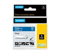 Original Dymo 1805243 White on Blue 12mm x 5.5m Industrial Vinyl Label Cartridg