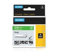 Original Dymo 1805414 White On Green 12mm Vinyl Label Cartridge (1805414)