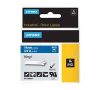 Original Dymo 1805417 White On Blue 19mm Vinyl Label Cartridge (1805417)