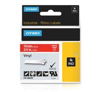 Dymo Rhino 19MM White on Red Vinyl Tape 1805422