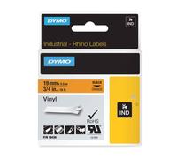 Original Dymo 18436 Black On Orange 19mm Vinyl Label Cartridge (S0718500)