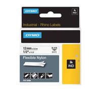 Original Dymo 18488 Black on White 12mm x 3.5m Industrial Flexible Nylon Label T
