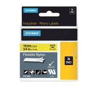Original Dymo 18491 Black On Yellow 19mm Flexible Nylon Tape Cartridge S0718090