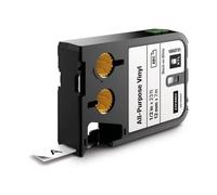 Original Dymo 1868751 Black on White 12mm Vinyl Label Tape