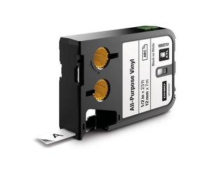 Original Dymo 1868751 Black on White 12mm Vinyl Label Tape