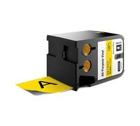 Original Dymo 1868775 Black On Yellow 54mm Vinyl Adhesive Labelling Tape